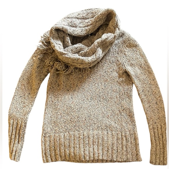 Kensie Scarf Sweater Knit Oatmeal Boho Size Large - Picture 1 of 11